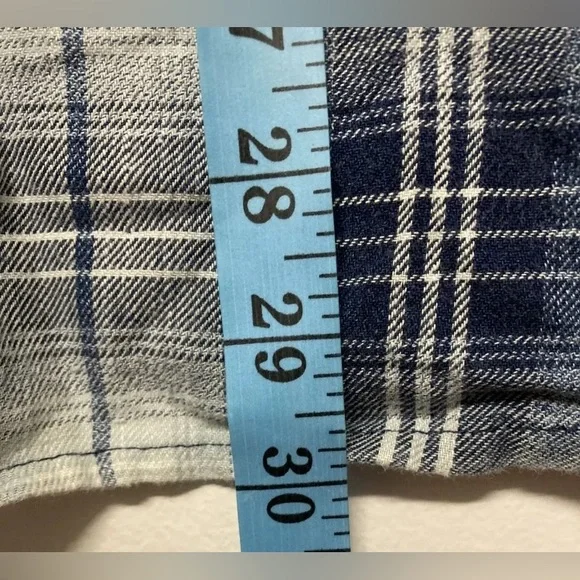 Flag & Anthem Mens Plaid Shirt Button Up Large Adult Blue Navy White NWT - Picture 12 of 13